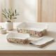 Floral Porcelain Casserole Set 3 Pcs